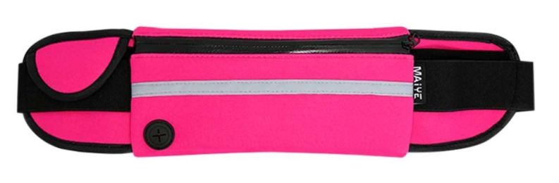Creative Outdoor Mobile Security Multifunction Pockets Marathon Belt, Rose Red