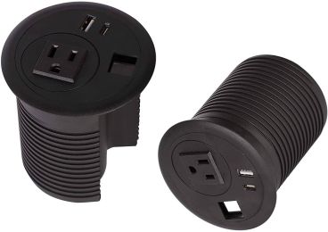 Desktop Power Grommet Outlet with USB, Recessed Power Strip with AC Outlet & USB(Type A & Type C) & Receptacle Outlet(RJ45, HDMI)
