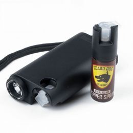 All-In-One Stun Gun Flashlight Pepper Spray -Black (Pack of 1)