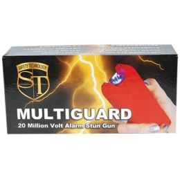 80,000,000 Volt Mutiguard Stun Gun Alarm And Flashlight With Built In Charger Red (Pack of 1)