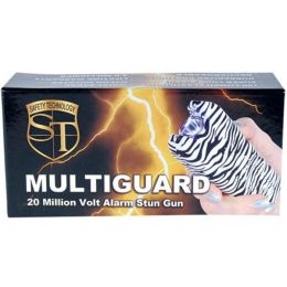 80,000,000 Volt Multiguard Stun Gun Alarm And Flashlight With Built In Charger Zebra (Pack of 1)
