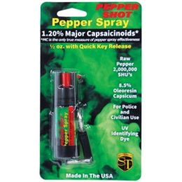 Pepper Shot 1.2% Mc  1/2 Oz  Pepper Spray Belt Clip And Quick Release Key Chain (Pack of 1)