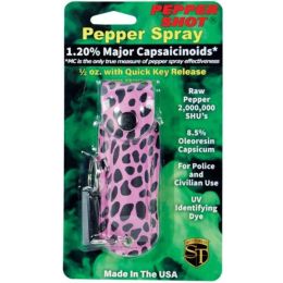 Pepper Shot 1.2% Mc 1/2 Oz Pepper Spray Fashion Leatherette Holster And Quick Release Key Chain (Pack of 1)
