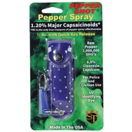 Pepper Shot 1.2% Mc 1/2 Oz Rhinestone Leatherette Holster And Quick Release Keychain (Pack of 1)
