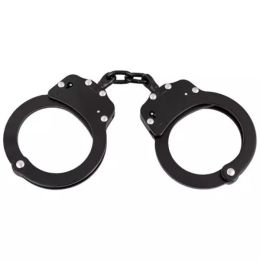 Professional Double-Lock Handcuffs - Black (Pack of 1)