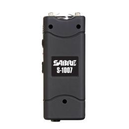 Sabre Short Stun Gun with LED Flashlight (0.704 uC)-Black w/Holster