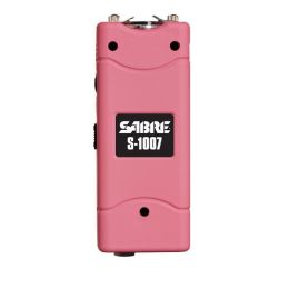 Sabre Short Stun Gun with LED Flashlight - Pink (0.704 uC) w/Holster